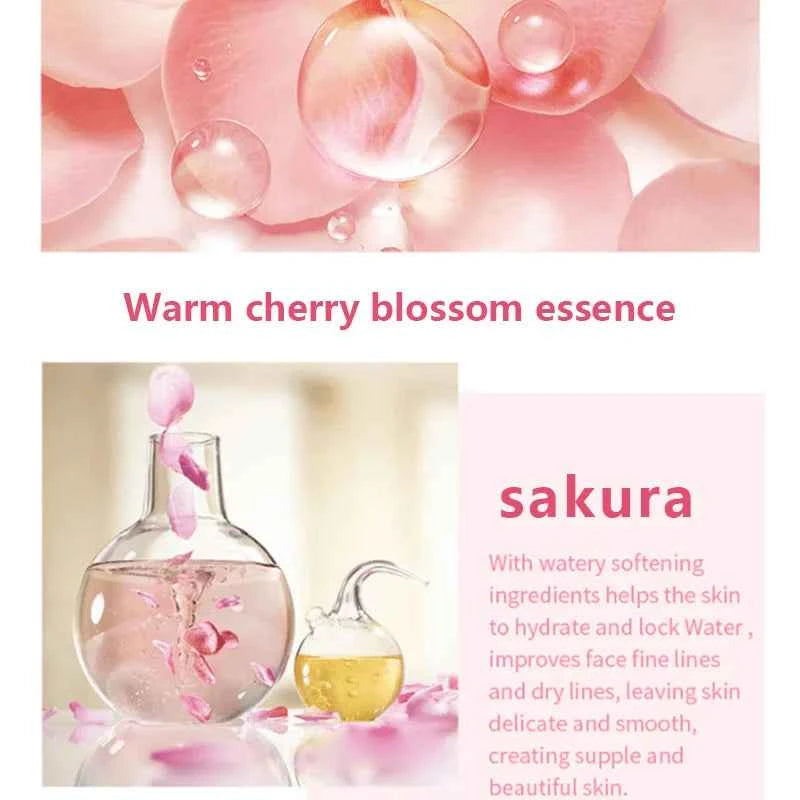Sakura Essence Cream,Cherry Blossom Facial Moisturizer for Dry & Rough Skin,Anti Aging Face Lifting Nourishing Repair Collagen