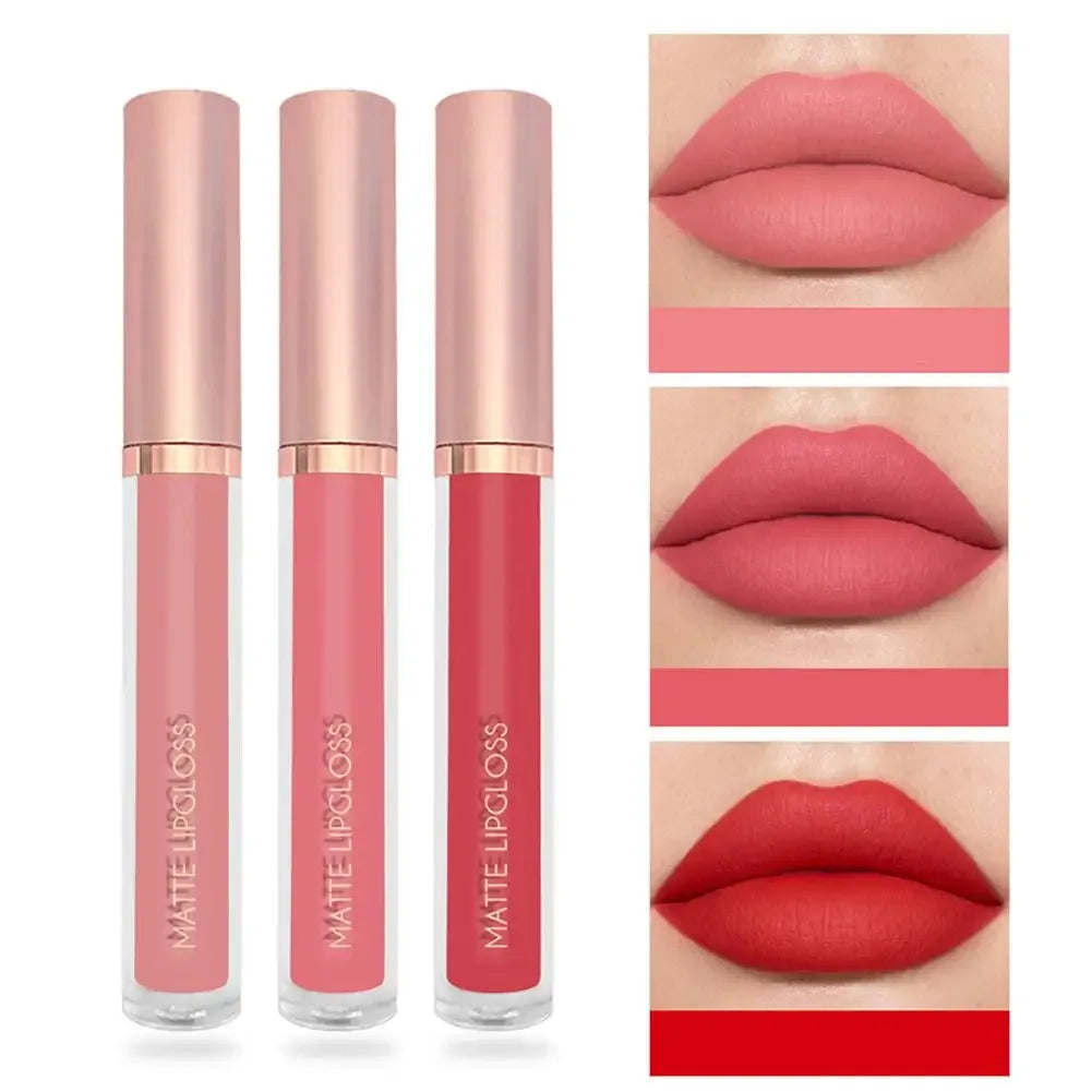 Punk Dark Plum 24H Waterproof Matte Velvet Lipgloss Makeup Long-Lasting Non-stick Cup Lip Glaze Nude Liquid Lipstick Cosmetics - My Vixen Vault