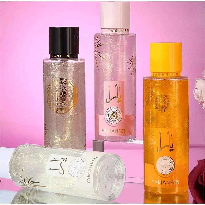 Quicksand Body Mist With Rose & Fruity Scent, Gilded Shimmering Body Spray Lasting Fragrance Moisturizing Skin Perfume For Women