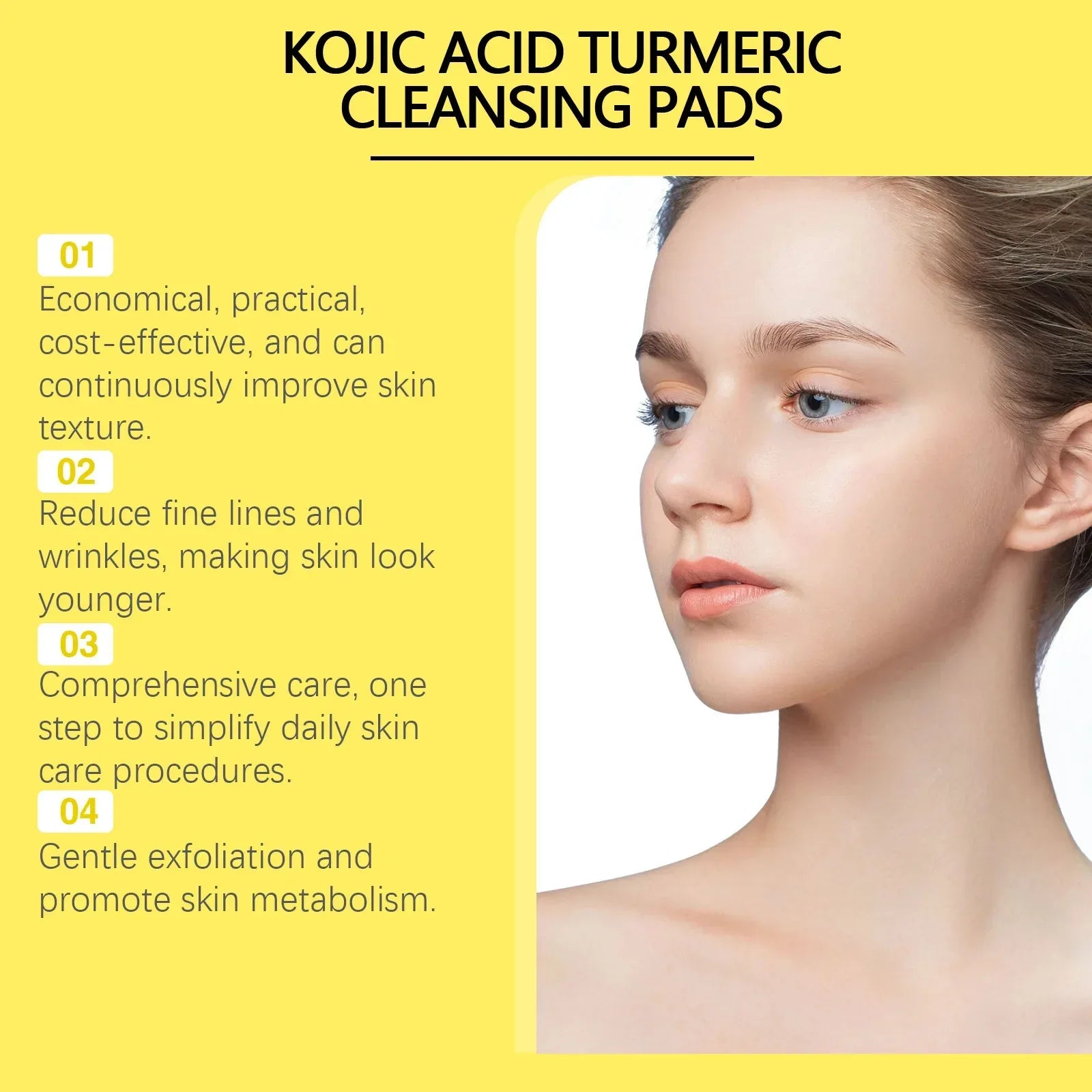 Turmeric Cleansing Pads Facial Exfoliating Makeup Removal Dead Skin Peeling Smooth Skin Shrink Pore Massage Face Washing S...