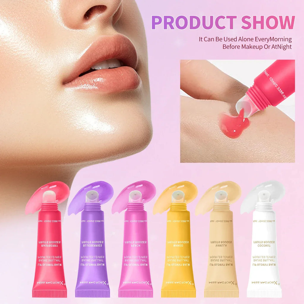 6-piece fruit flavored lip gloss set, moisturizing lip oil, glossy hydration, the best choice for women's holiday gifts - My Vixen Vault