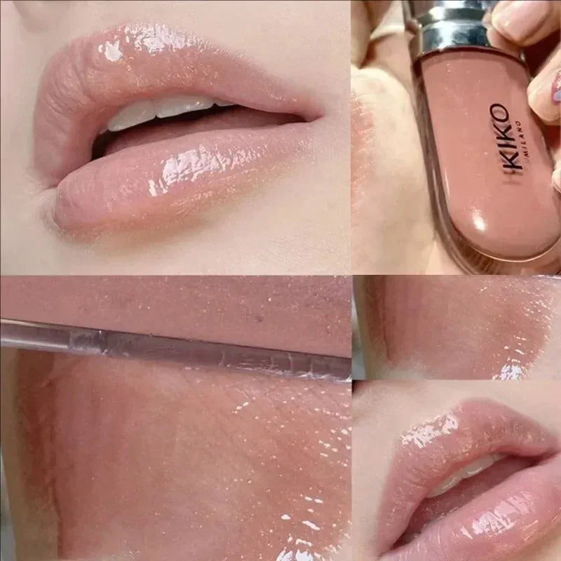 Hot Sales 3D Liquid Lip Glaze Transparent Lip Mirror Lipstick Nourishing Glossy Full Lips Not Fading Milk Tea Bean Paste Makeup - My Vixen Vault