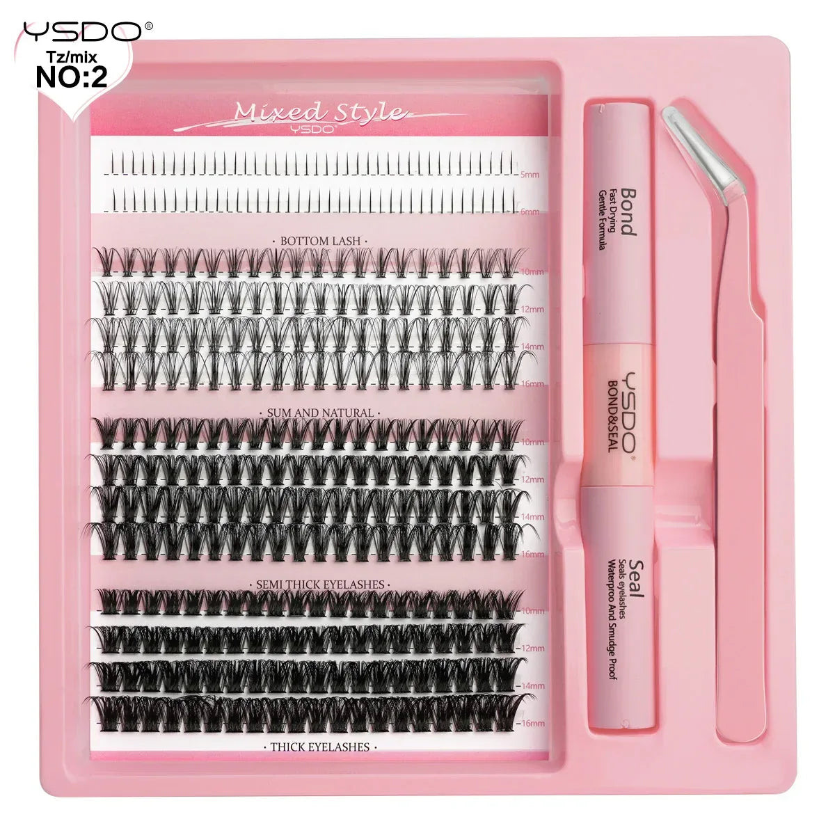 DIY Lash Extension Kit Lash Individual Lashes Clusters8-16mm With Waterproof Lash Bond And Seal Eyelash Tweezers Lash Kit - My Vixen Vault