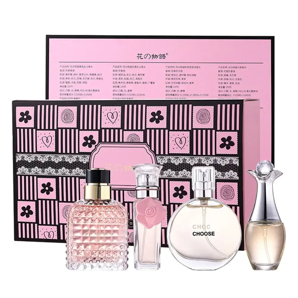 Brand Gift Box 4Pcs Set Perfume Women Parfum Femme 100ml Fresh Natural Floral Scent Spray Feminino Perfumes De Mujer Originales - My Vixen Vault