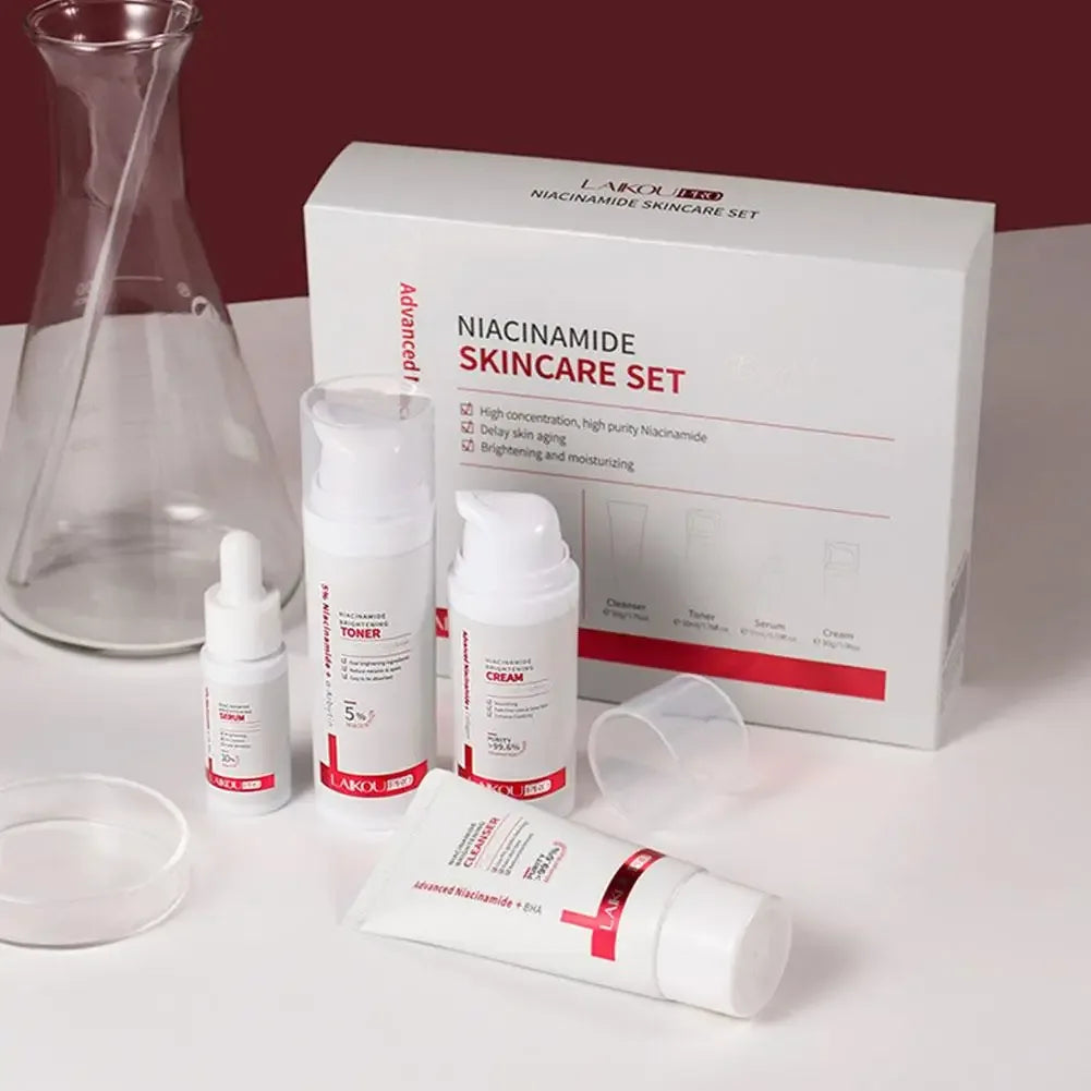 LAIKOU Sakura Skin Care Set Facial Cleanser Eye Creams Face Cream Serum Lotion Toner Moisturizing Face Care Kit - My Vixen Vault