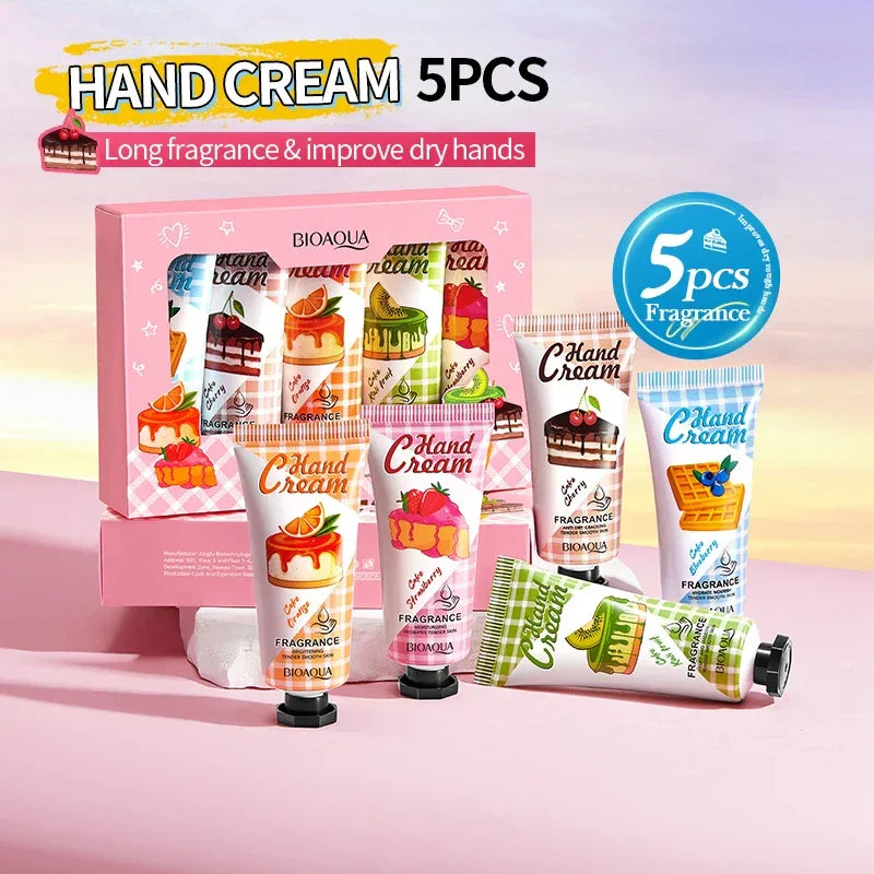 BIOAOUA Luxury Hand Cream Christmas Gift Set 5Pack Moisturizing Long-Lasting Fragrance Hand Cream for Dry Skin for Women & Men.