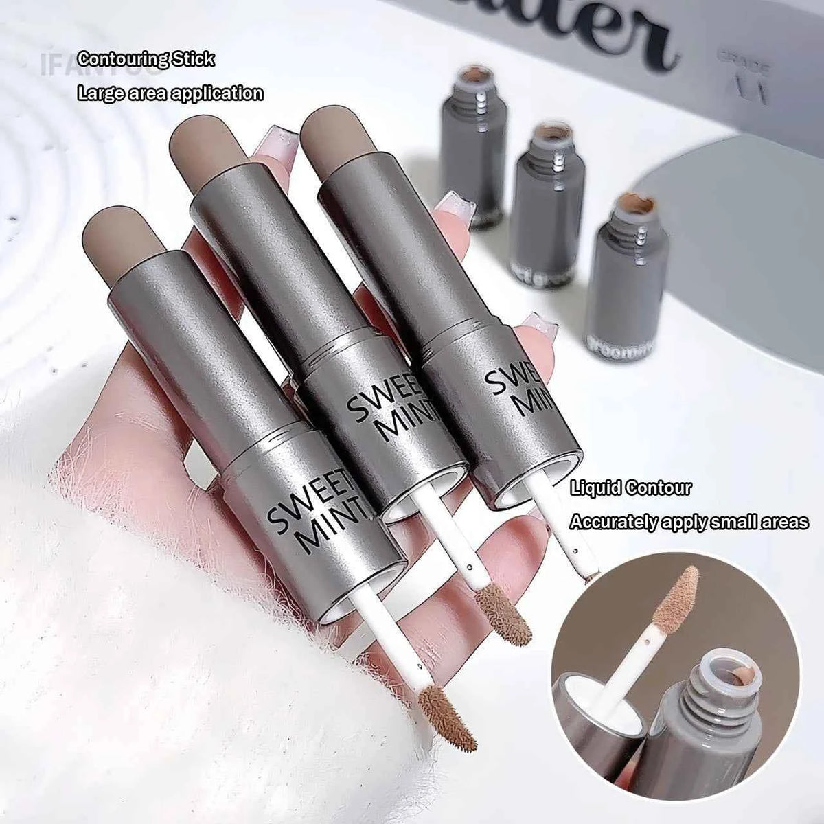Moisturizing Matte Concealer Contour Stick Smooth Lasting 3D Nose Shadow Waterproof Face Highlight Brighten Contour Makeup.