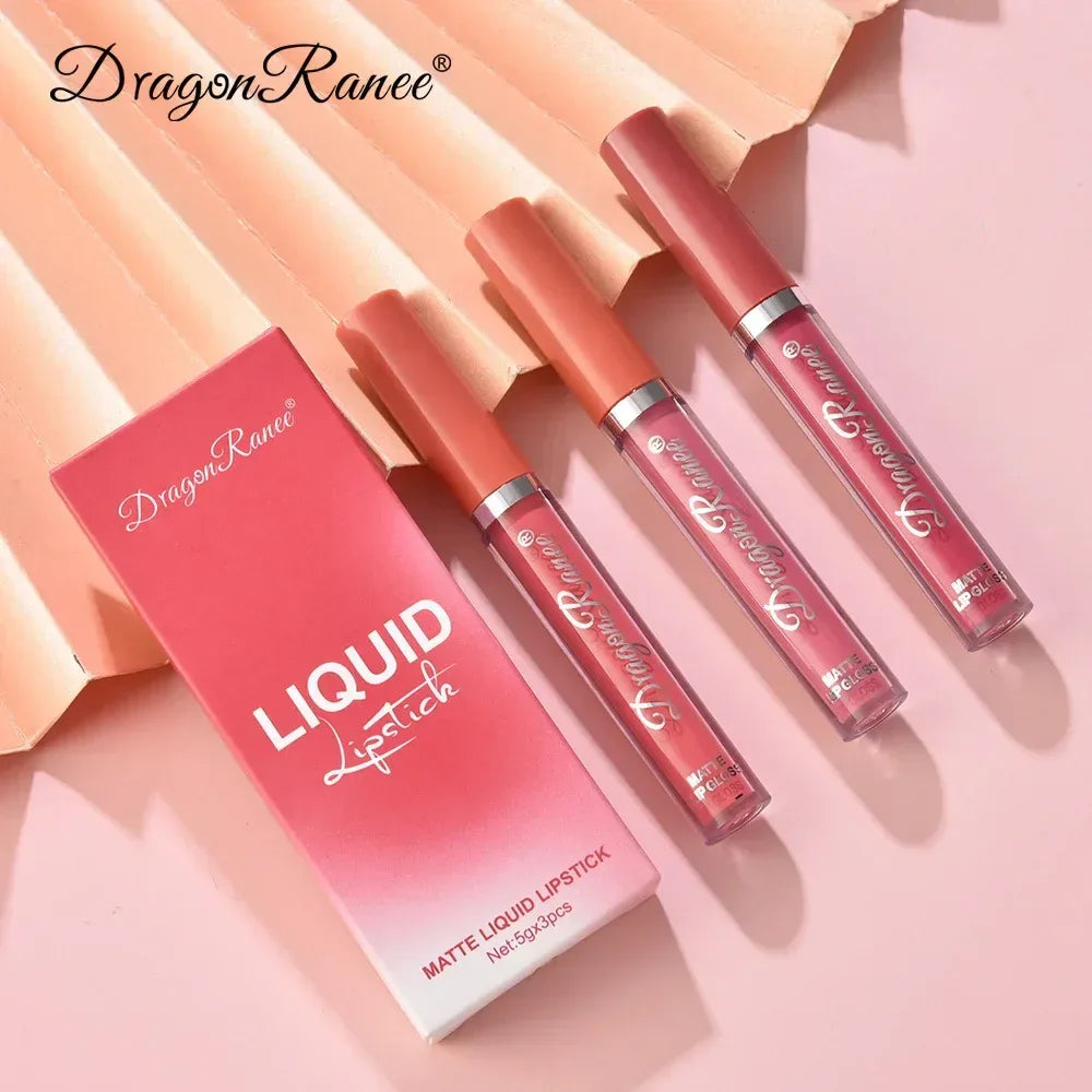 3 PCS Liquid Lipsticks Set Long Lasting Make Up For Women Korean Beauty Cosmetics Matte Lipsticks Waterproof Long lasting - My Vixen Vault