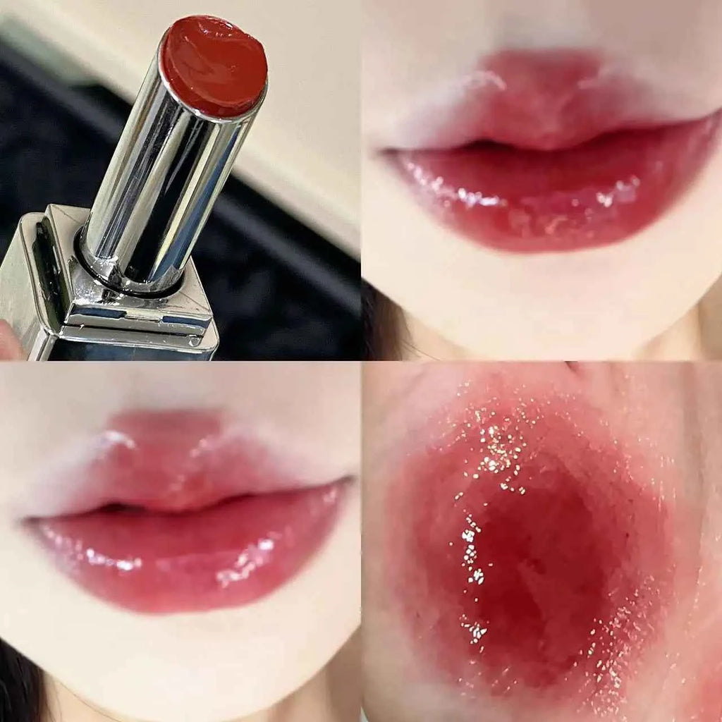 Water Light Lipstick Waterproof Crystal Mirror Lipstick Lasting Glass Jelly Lip Tint Natural Moisturizer Non-stick Cup Lip Glaze.