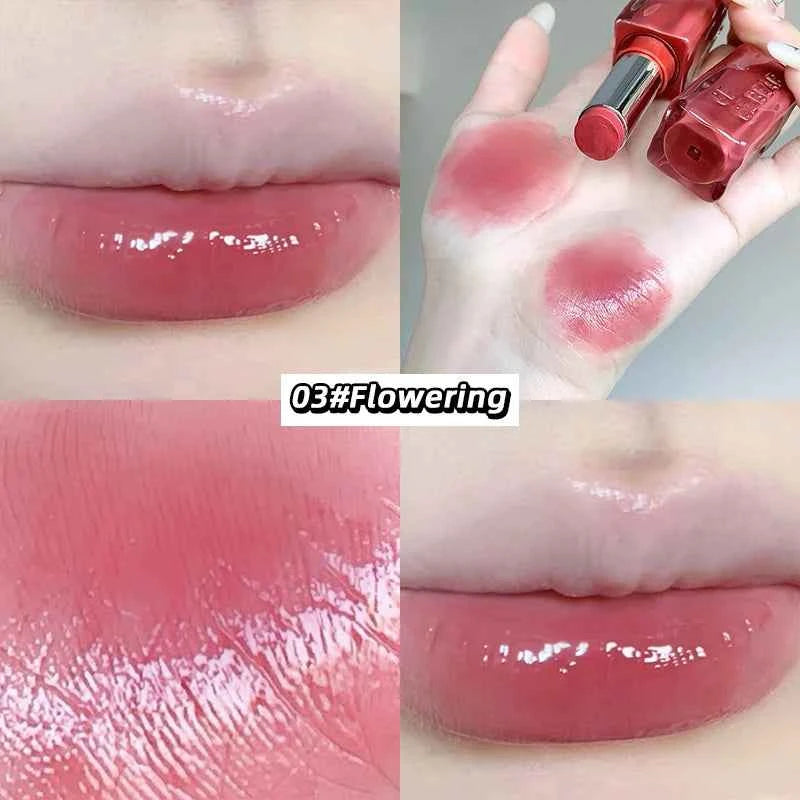 Gege Bear Mirror Gloss Lipstick — Ice-Translucent Water-Gloss Finish, Plumping and Hydrating.