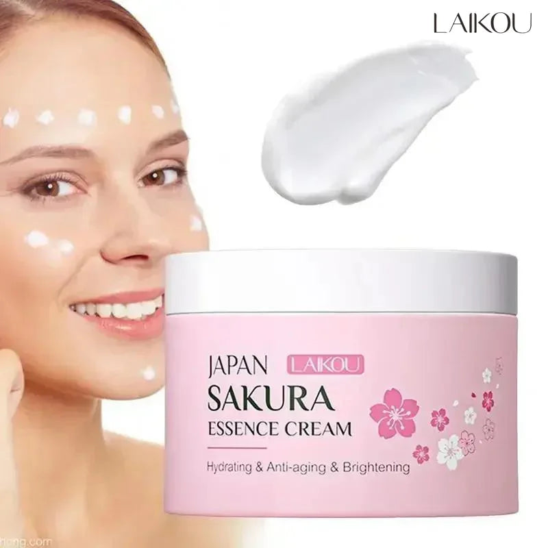 LAIKOU Japan Sakura Essence Cream Cherry Blossom Facial Cream Heavy Moisturizer Improving Dryness & Roughness Face Skin Care - Beauty Collection Studio