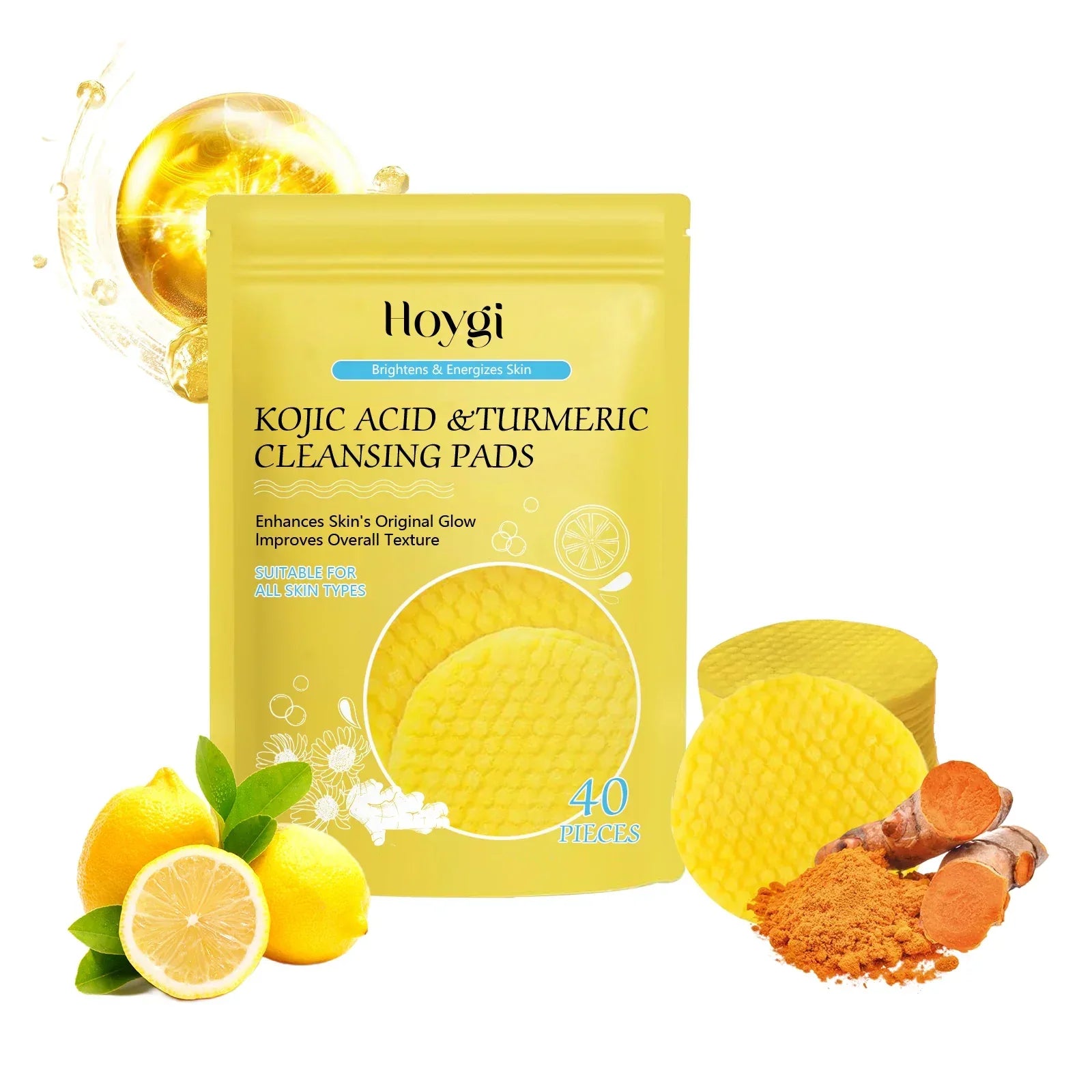 Turmeric Cleansing Pads Facial Exfoliating Makeup Removal Dead Skin Peeling Smooth Skin Shrink Pore Massage Face Washing Sponge - My Vixen Vault