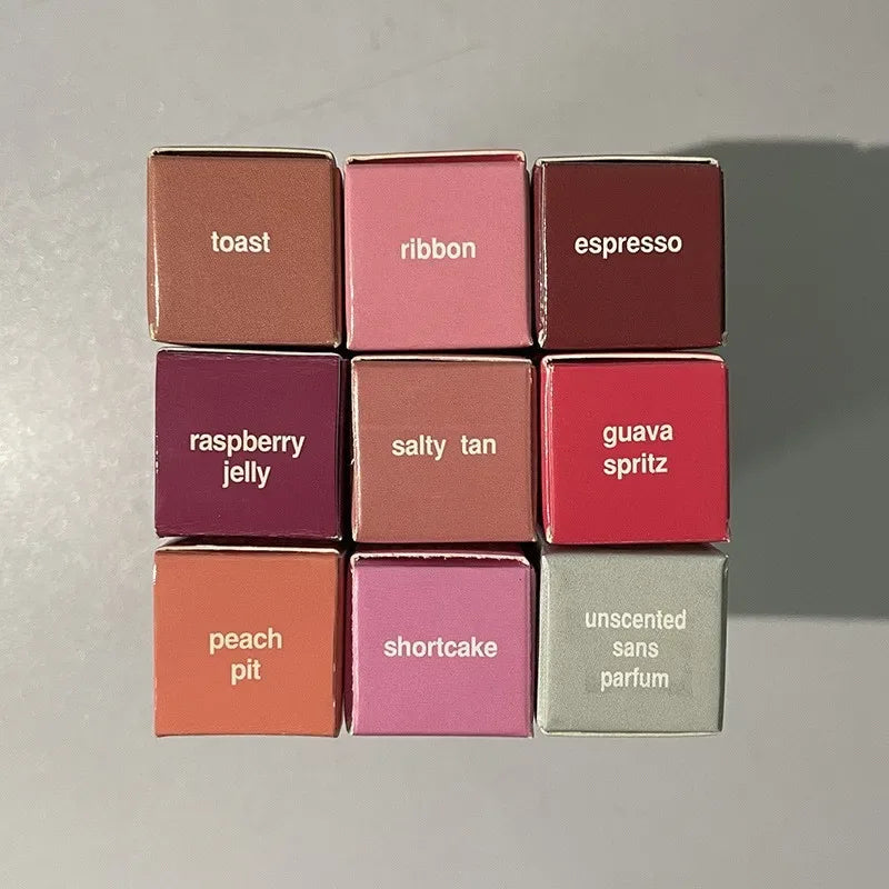 New Lip Balm Phone Case Long-lasting Lip Gloss caramel vanilla Grey Tube Cinnamon Roll Liquid Lipstick Toast Espresso Raspberry - My Vixen Vault