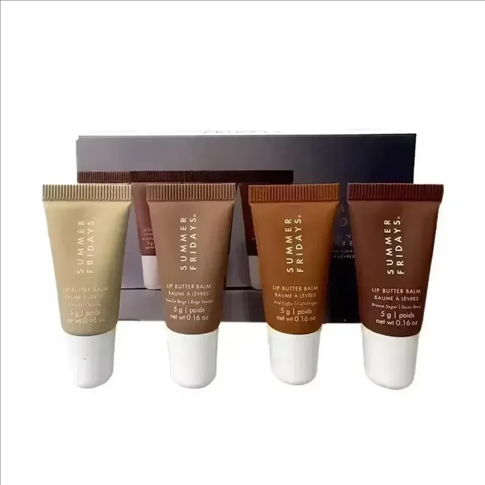 NEW Summer Fridays Mini Lip Gloss Set Vanilla Beige Lip Balm Long Lasting Moisturizing Smooth Soft Tube Makeup Lip Care Suit - My Vixen Vault