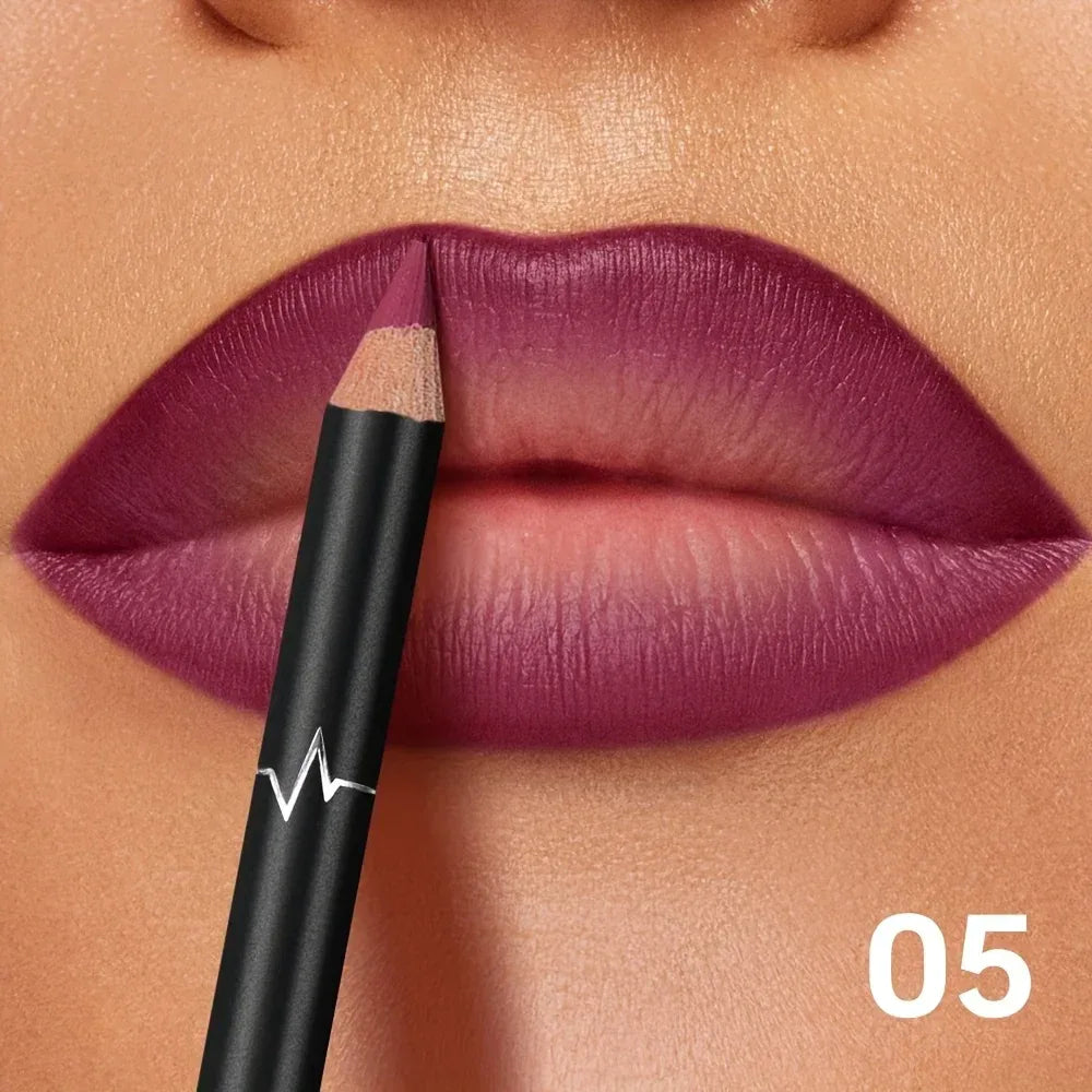 Pudaier 6-Color Waterproof Matte Lip Liner - Long-Lasting, Non-Transfer Formula, Matte Finish, 6 Versatile Shades - My Vixen Vault