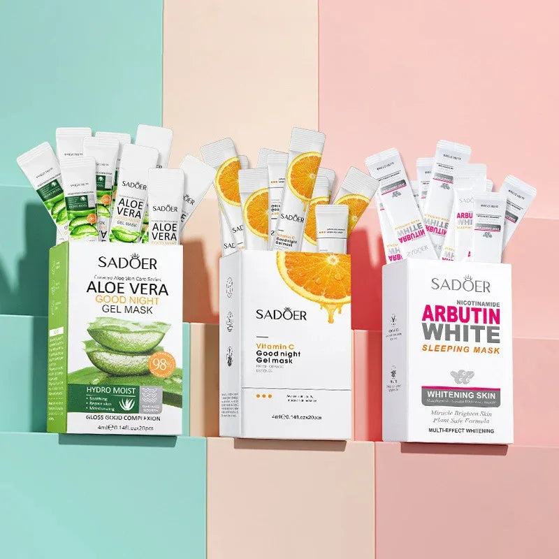 20pcs/box SADOER Sleeping Facial Masks Face Moisturizing Hydrating Anti-aging Whitening Anti Wrinkles Face Mask Facial Skin Care - My Vixen Vault