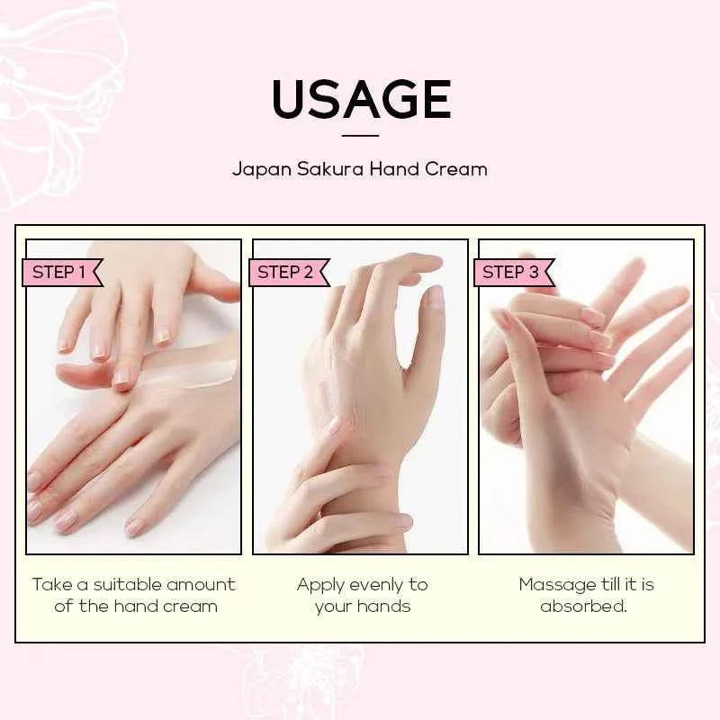 LAIKOU Sakura Hand Cream Whitening Wrinkle Removal Anti-crack Moisturizing  Greasiness Intensive Repair Hand Gream 30g