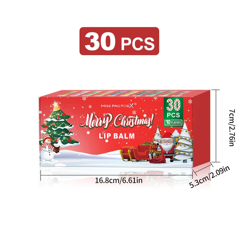 Christmas gift box, lip balm 30PCS/box lip balm set, durable moisturizer, Christmas gift, women's gift, party gift.