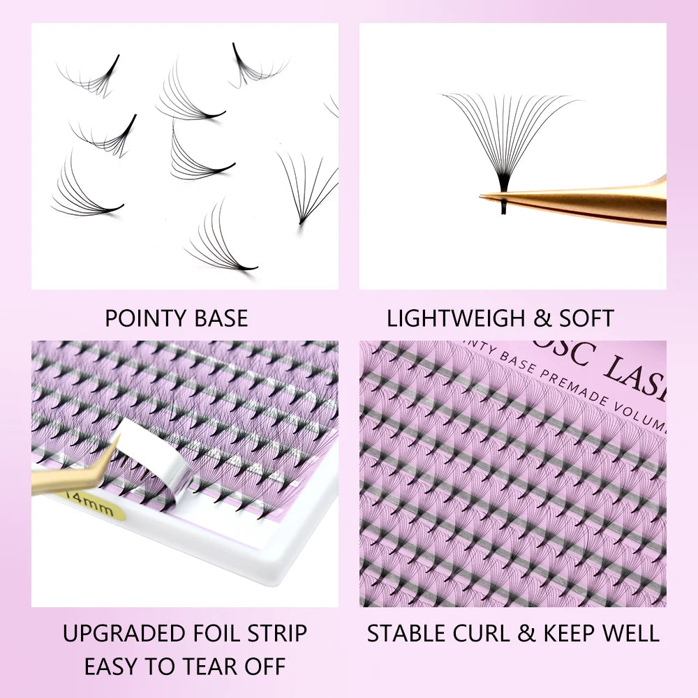 OWOSC 3D-20d Soft Natural Mink Eyelashes 120fans  Handmade Premade Volume Fans Eyelash Extension Maquillage Femme False Lashes - Beauty Collection Studio
