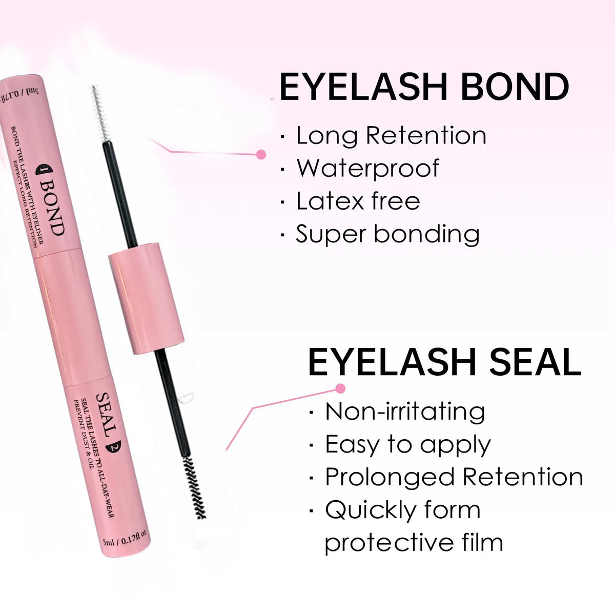 Lash Bond and Seal 10ml Individual Lashes Glue and Seal Super Strong Hold Lash Extension and Lash Glue Remover 5ml Tweezers Kit - My Vixen Vault