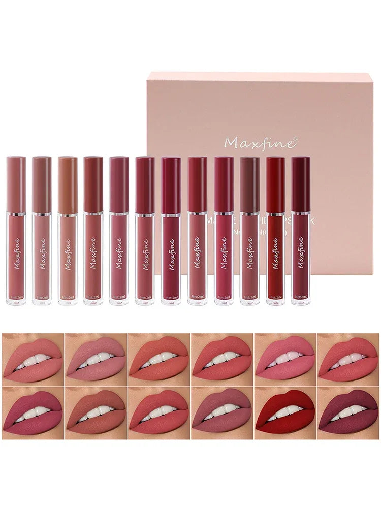 6 Color Matte Lip Gloss Set Moisturizes Long Lasts Water Proofs Sweat Proofs Non Transfer Liquid Lipstick 1pcs - My Vixen Vault