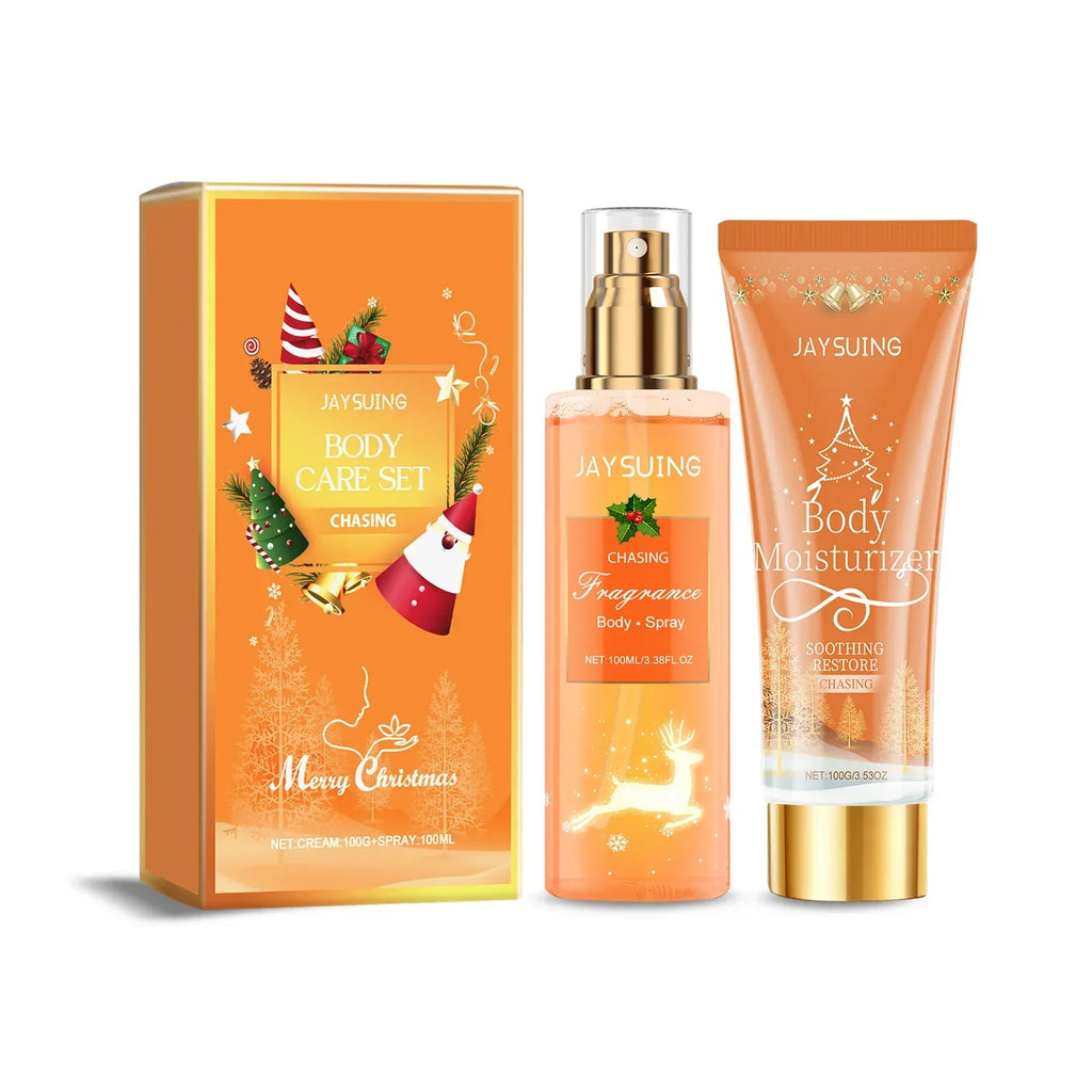 Christmas Fragrance Body Care Set Deep Moisturizing And Brightening Skin Body Lotion Lasting Fragrance Spray Holiday Gift Box.
