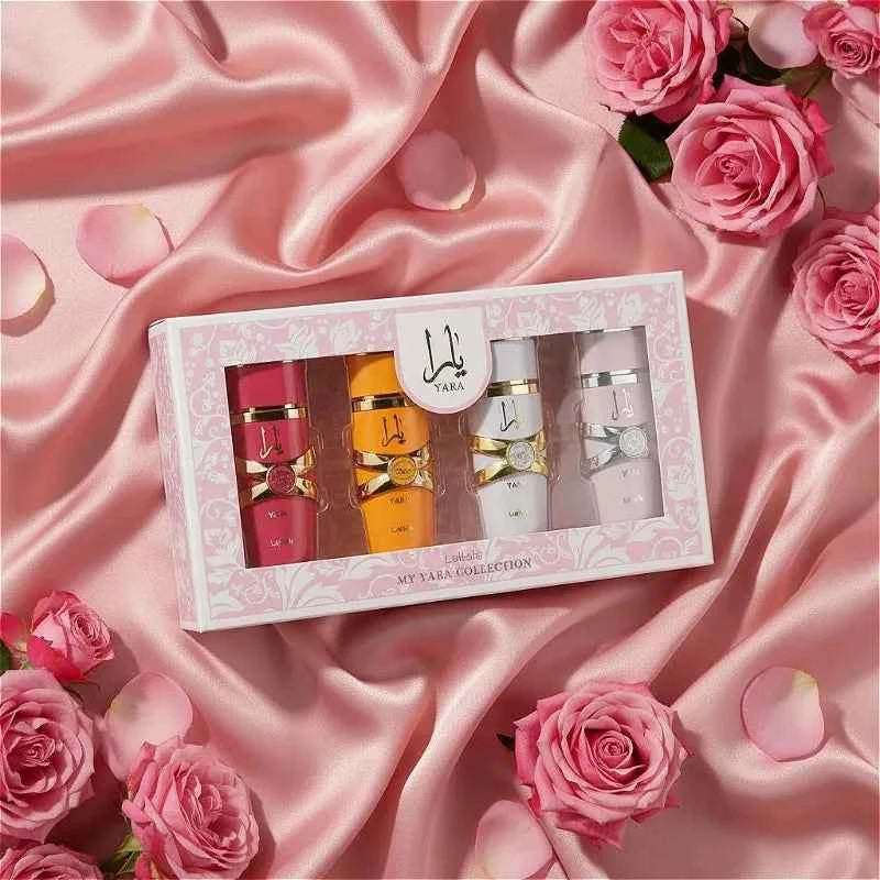 Women’s Perfume Gift Set 4×25ml Long Lasting Eau Parfum Floral Fruity Gourmand Collection with Vanilla Musk Amber Jasmine Notes.