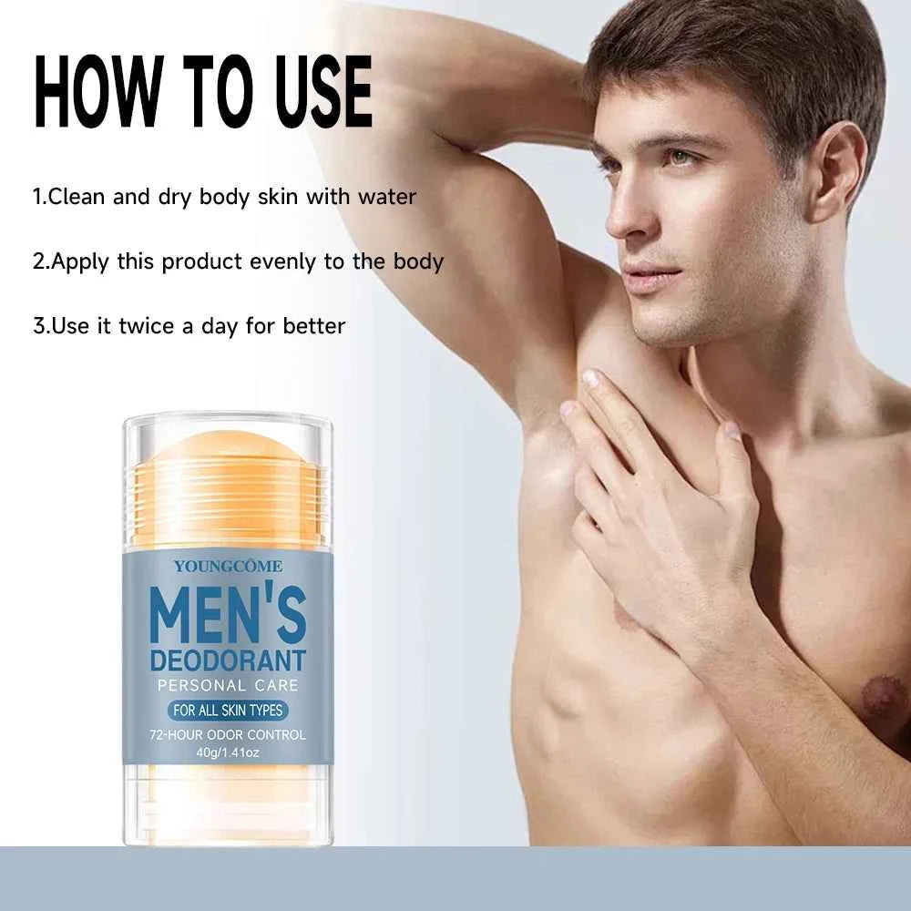 YOUNGCOME Mens Refreshing Fragrant Body Lotion Long-Lasting Deodorizing,Anti-Sweating, and Moisture Control for Hot Summer Days