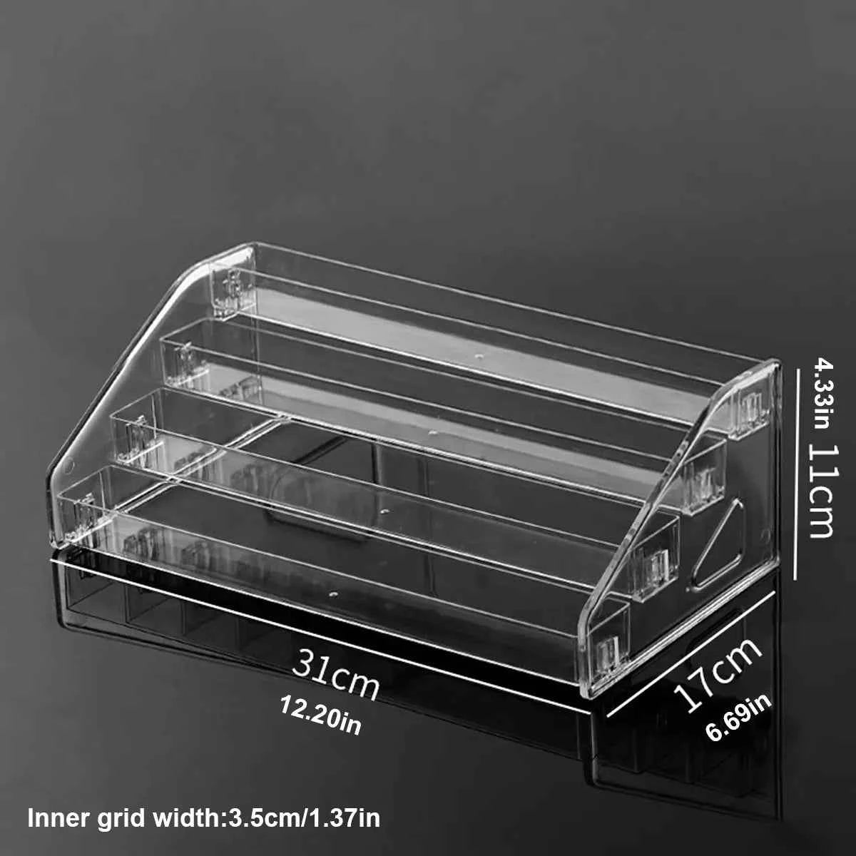 1pc,Transparent multi-layer perfume storage rack, cosmetics display rack, dressing table sorting rack, nail polish rack.