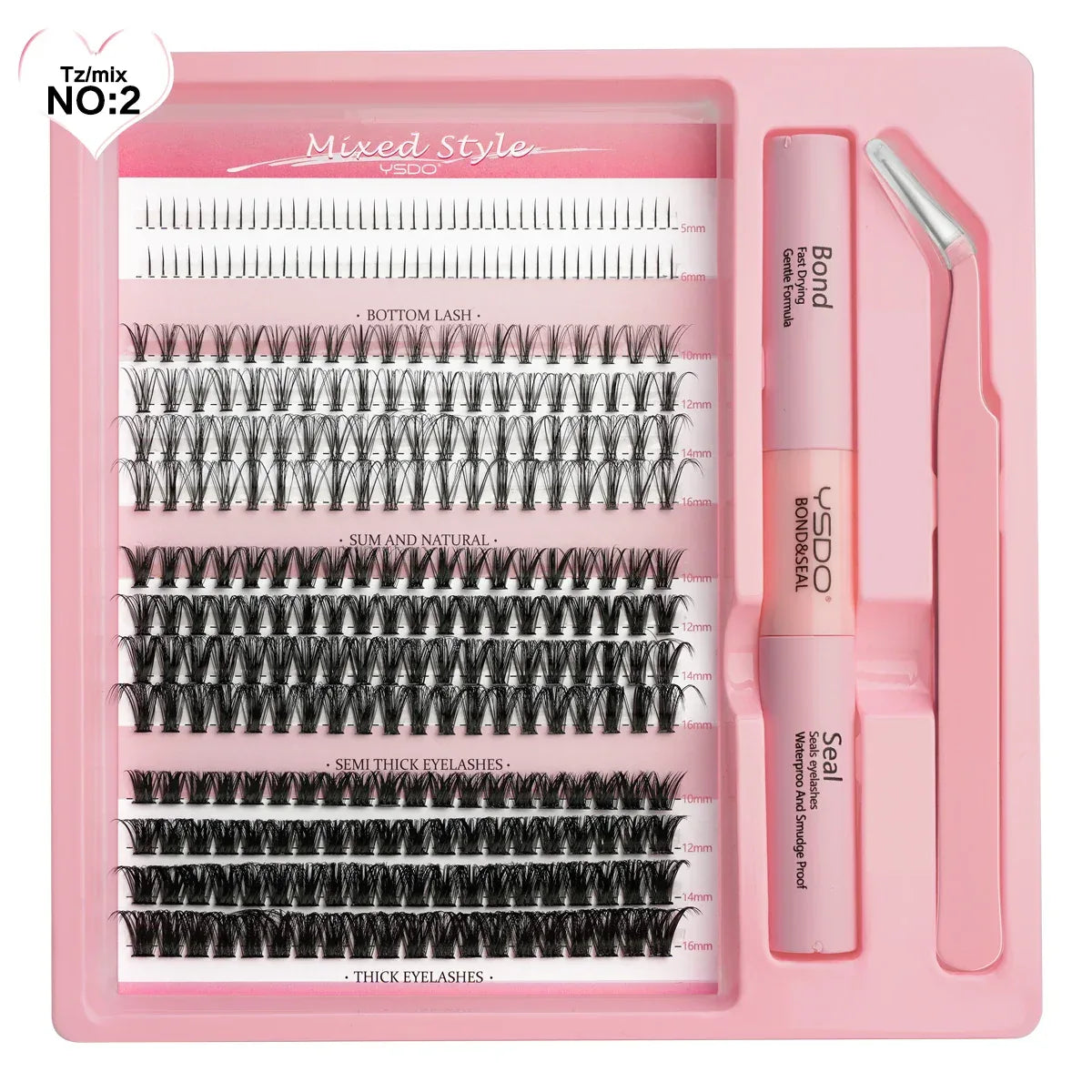 DIY Lash Extension Kit Lash Individual Lashes Clusters8-16mm With Waterproof Lash Bond And Seal Eyelash Tweezers Lash Kit - My Vixen Vault