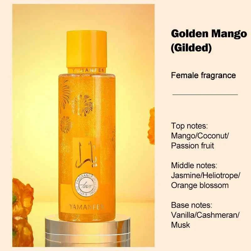 Quicksand Body Mist With Rose & Fruity Scent, Gilded Shimmering Body Spray Lasting Fragrance Moisturizing Skin Perfume For Women