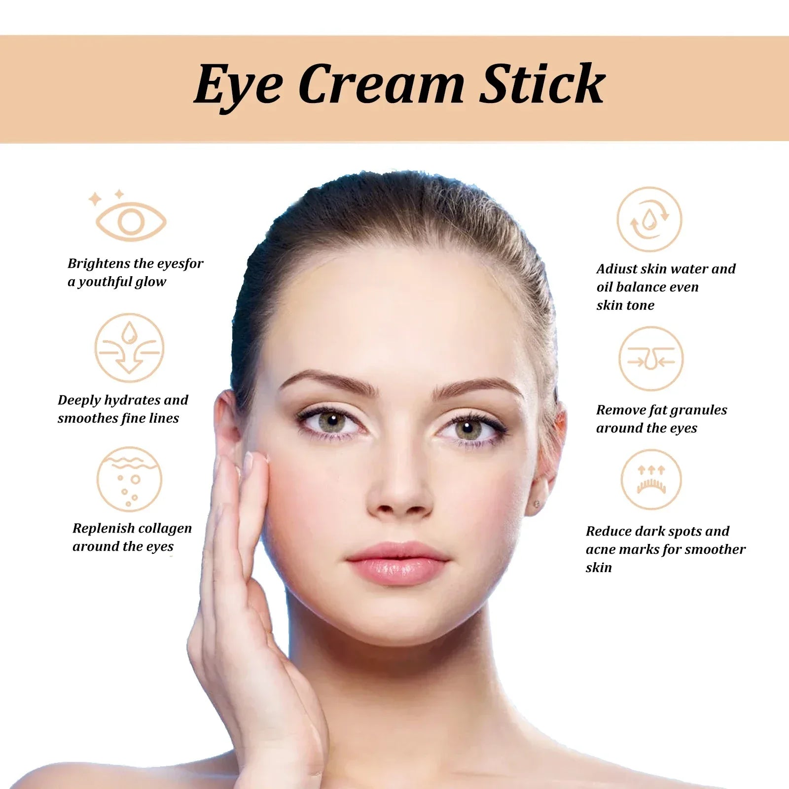 Snail Eye Cream Stick Collagen Fade Fine Lines Wrinkle Lightening Dark Circles Firming Eye Bags Puffiness Moisturizing Eye Cream - My Vixen Vault