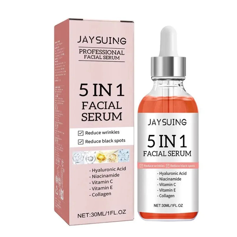 5 In 1 Fade fine lines Firming Face Serum Moisturizing brightning Vitamin C Hyaluronic Acid Facial Serum Shrink Pores Skin Care - My Vixen Vault