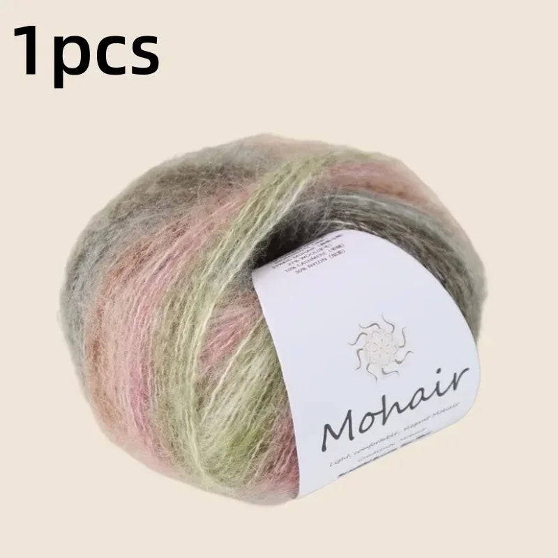 Gradient Mohair Soft Cotton Yarn DIY Crochet Hand Knitting Yarn Segment Dyed Wool Yarn For Baby Sweater Hat Scarf - My Vixen Vault