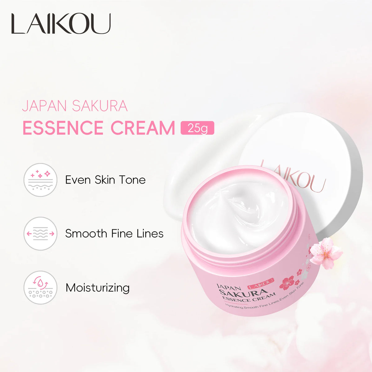LAIKOU Japan Sakura Essence Cream Cherry Blossom Facial Cream Heavy Moisturizer Improving Dryness & Roughness Face Skin Care - Beauty Collection Studio