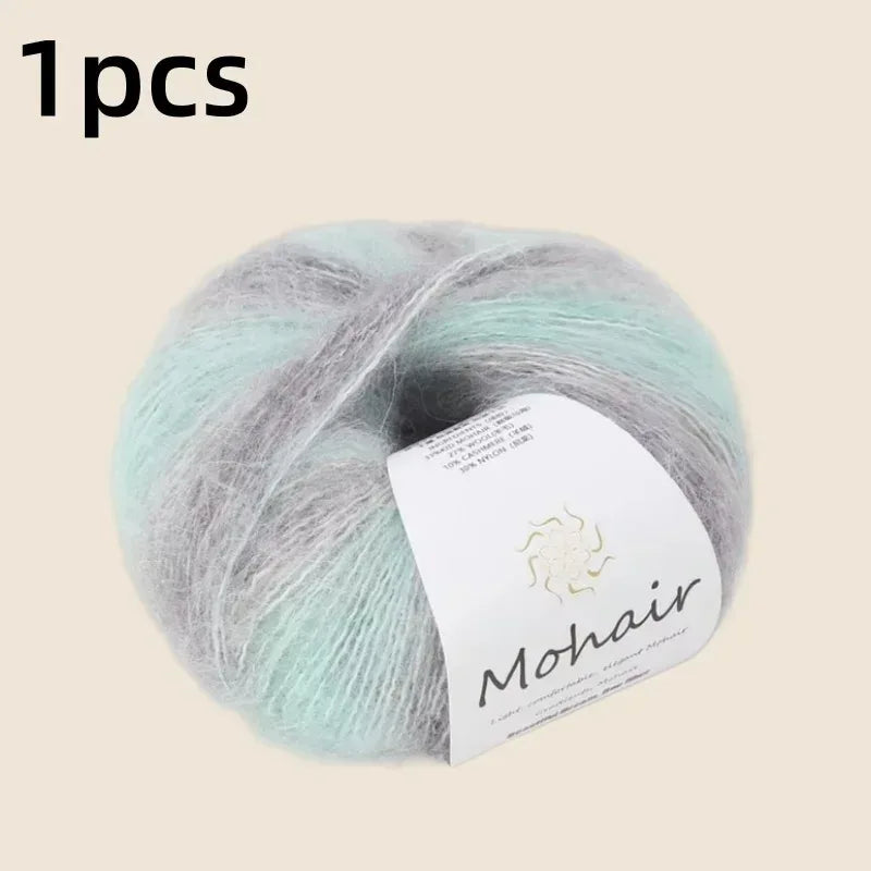 Gradient Mohair Soft Cotton Yarn DIY Crochet Hand Knitting Yarn Segment Dyed Wool Yarn For Baby Sweater Hat Scarf - My Vixen Vault