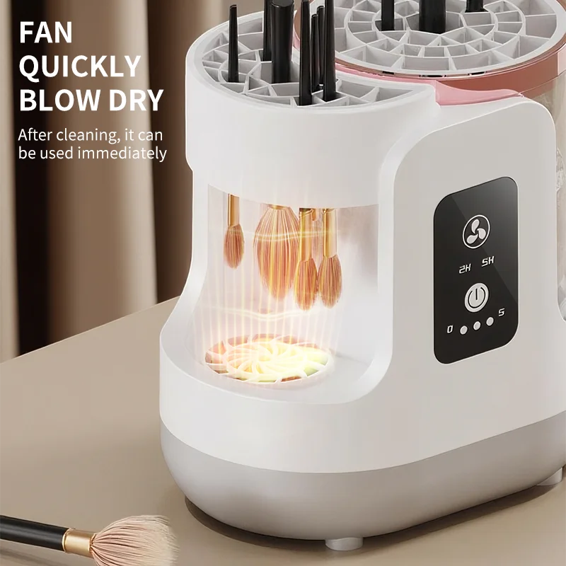 USB Electric Makeup Brush Cleaner 3-in-1 with Automatic Quick-Drying Support Device - Makeup Brush Cleaning And Drying Book Tool - Beauty Collection Studio