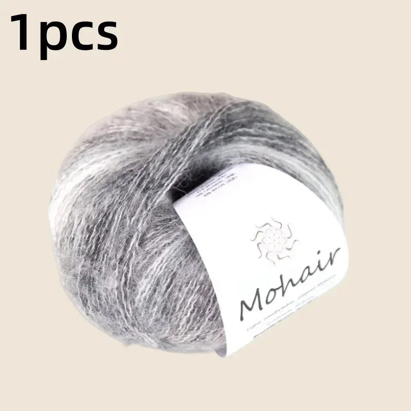 Gradient Mohair Soft Cotton Yarn DIY Crochet Hand Knitting Yarn Segment Dyed Wool Yarn For Baby Sweater Hat Scarf - My Vixen Vault