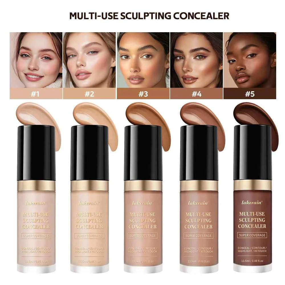 Foundation Coverage Concealer Multi-Use Cream Oil Free Long Lasting Hydrating Cover Contour Highlight and Retouch Face Makeup