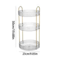 360° Rotating Cosmetic Organizer 3 Tier Transparent Diamond Pattern Cosmetic Rack Bathroom Cosmetic Vanity Organizer Countertop.