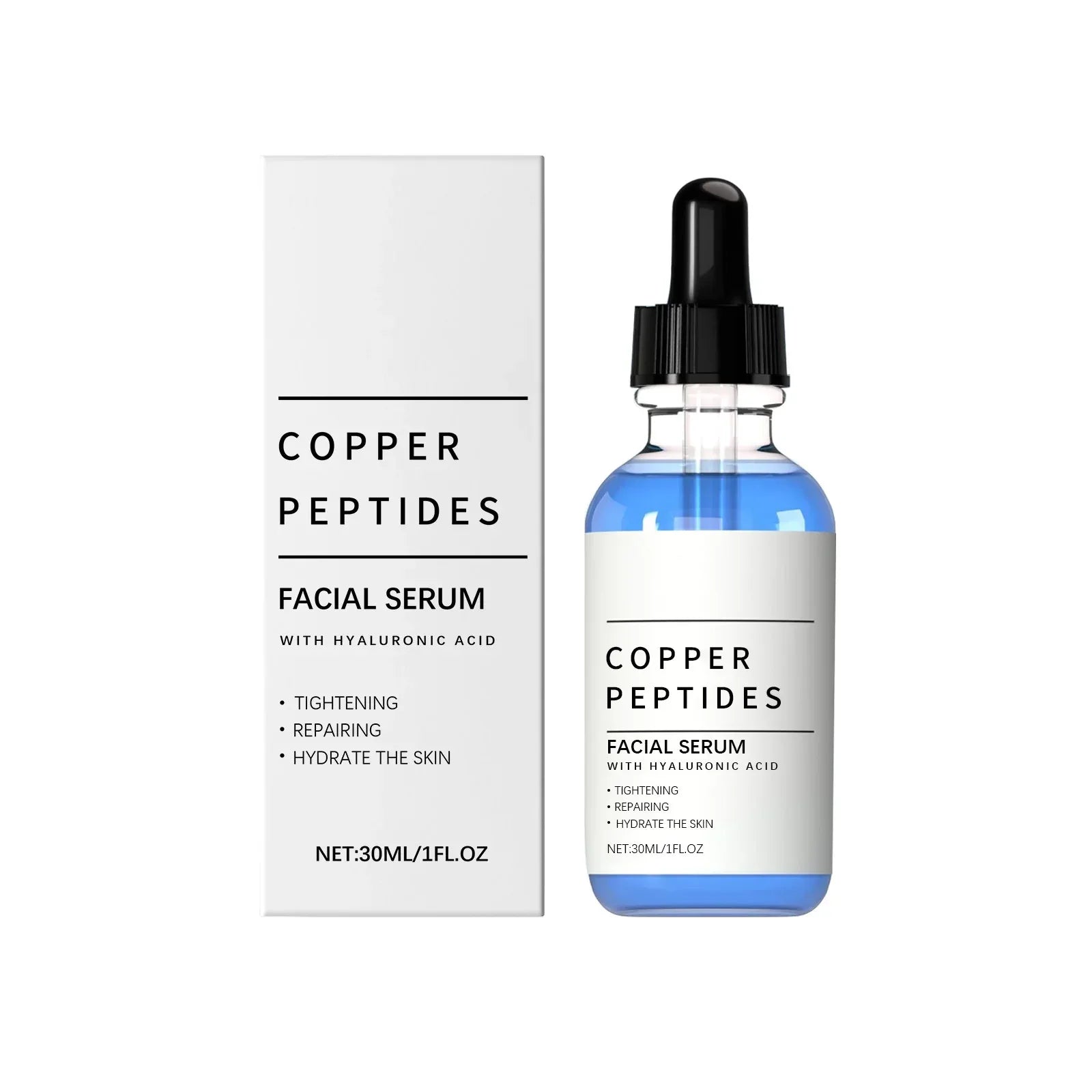 Copper Peptide Serum Anti Wrinkle Remover Antioxidant Tighten Skin Barrier Repair Deep Hydration Hyaluronic Acid Face Serum 30ml - My Vixen Vault