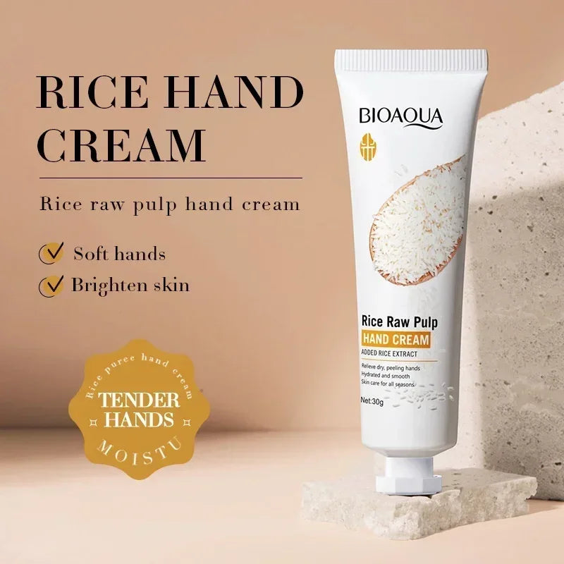 Rice Hand Cream Volumizing Rejuvenating Nourishing Moisturizing Refreshing Non-Greasy Hand Care Cream 30g - My Vixen Vault