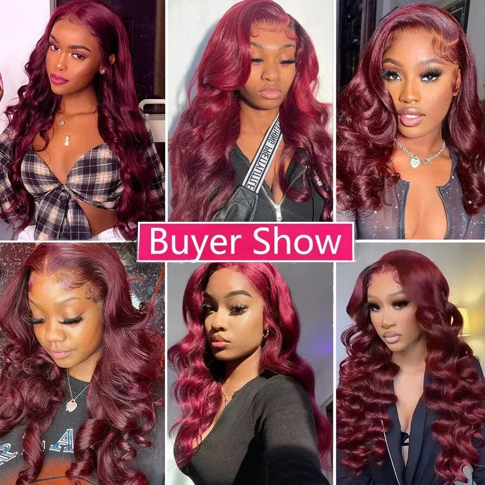 16A Burgundy 99j Body Wave Bundles Red Colored Human Hair Bundles 1/3/4 PCS Brazilian Virgin Hair Weave Extension For Women - My Vixen Vault