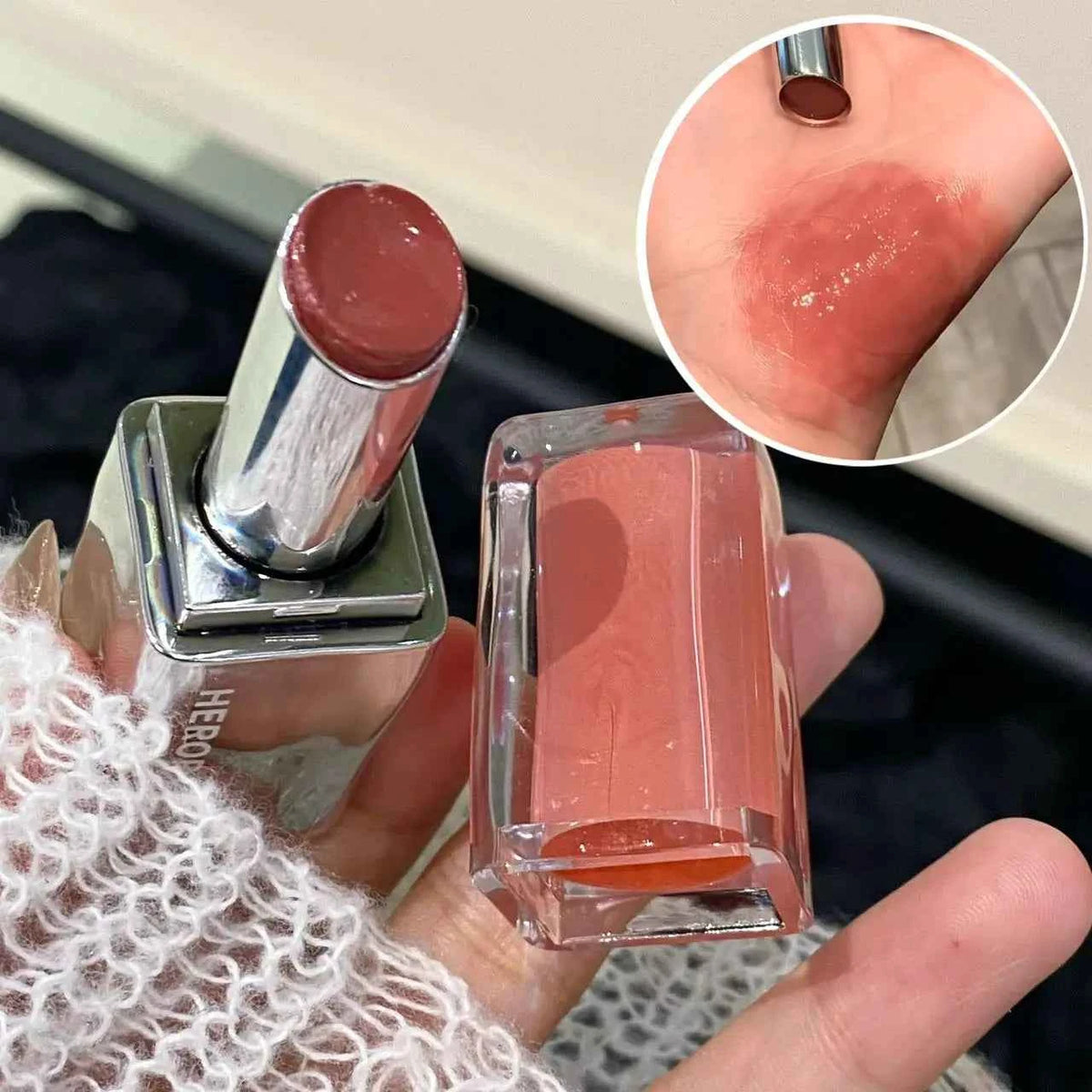 Water Light Lipstick Waterproof Crystal Mirror Lipstick Lasting Glass Jelly Lip Tint Natural Moisturizer Non-stick Cup Lip Glaze.