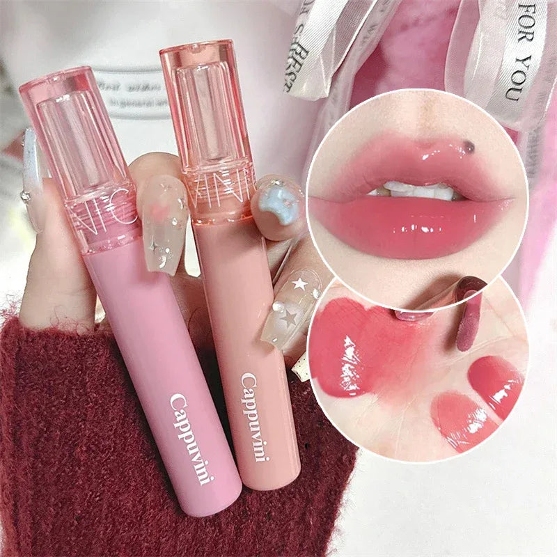 Waterproof Mirror Jelly Lip Glaze 6 Colors Water-light Lip Gloss Long Lasting Moisturising Glossy Red Tint Lips Makeup Cosmetics - My Vixen Vault