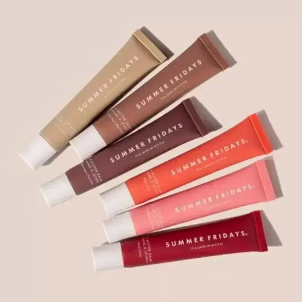 NEW Summer Fridays Mini Lip Gloss Set Vanilla Beige Lip Balm Long Lasting Moisturizing Smooth Soft Tube Makeup Lip Care Suit - My Vixen Vault