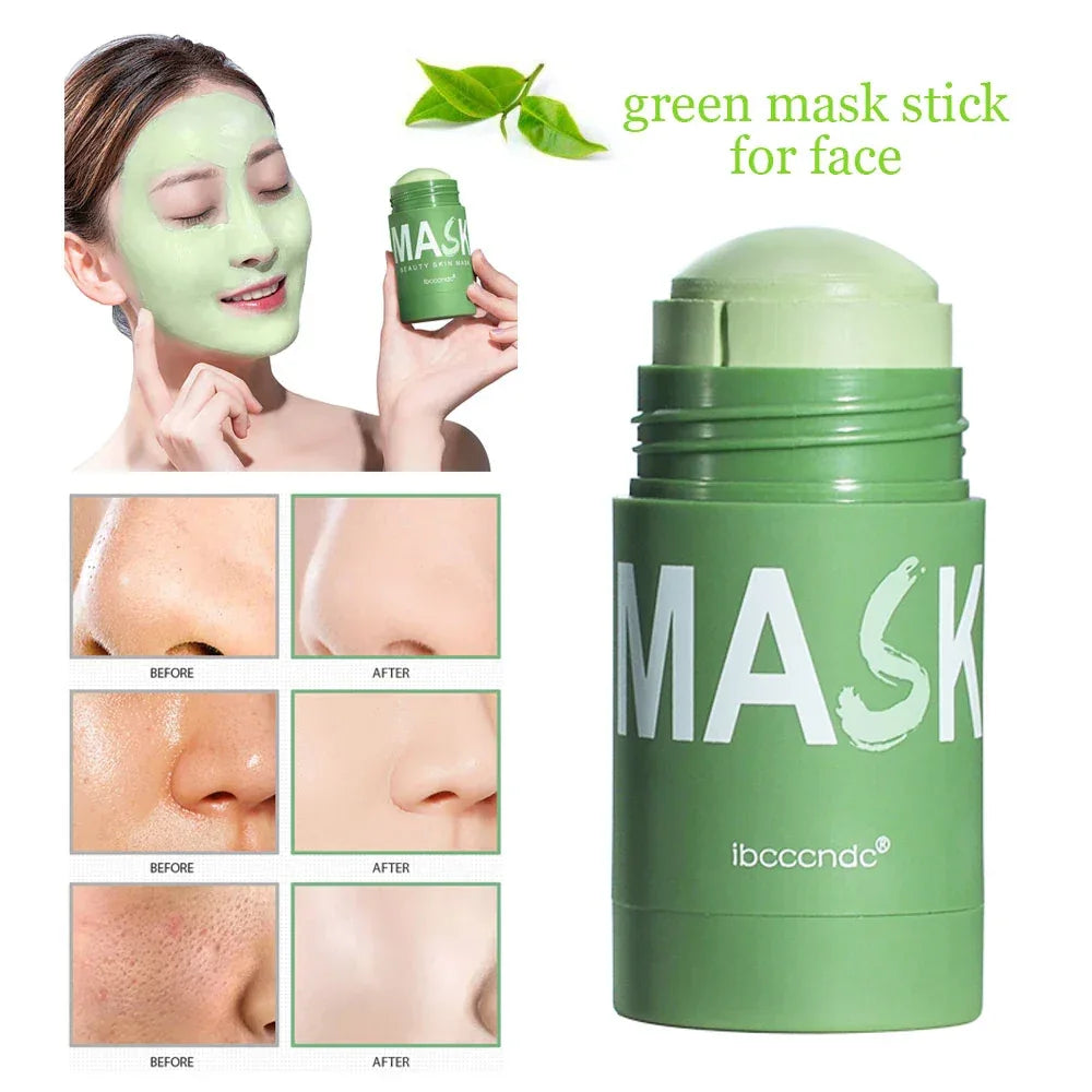 Face Clean Mask Green Tea Cleansing Stick Mask Shrink pores Deep Blackhead Remover facial Cleansing Moisturizing Mask 40g - My Vixen Vault