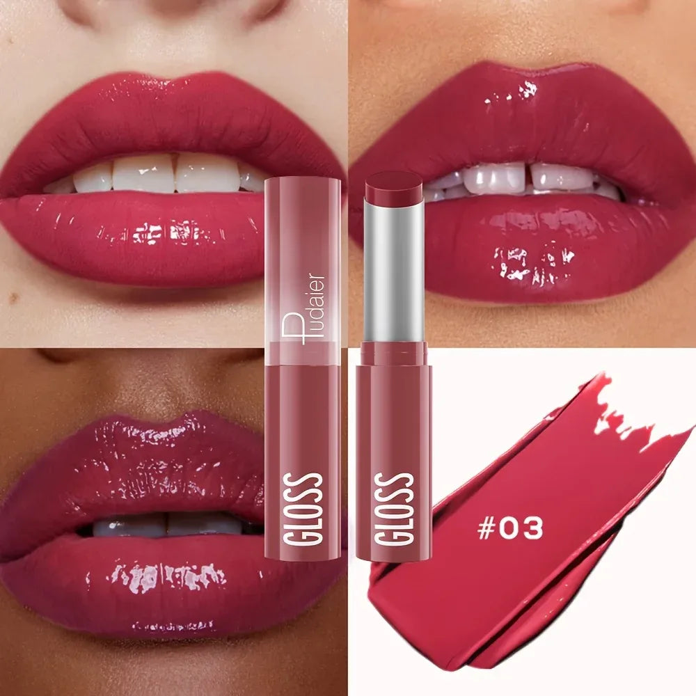 Waterproof Lipstick with Glass Mirror and Plumping Effect Non-Stick Nude Shades,Matte Lip Gloss For Plumper Looking Lips - My Vixen Vault