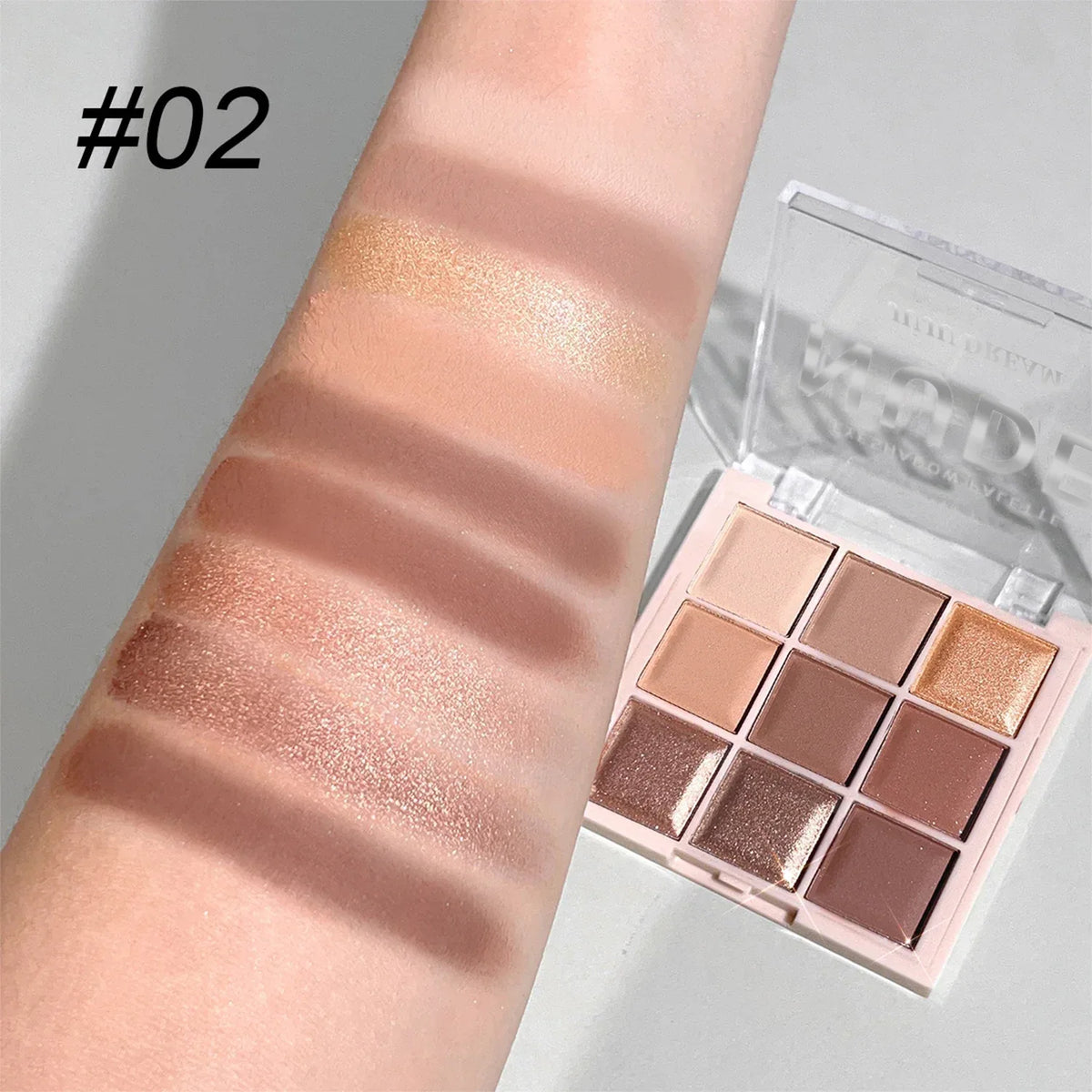 JUJU DREAM 9-Color Eyeshadow Palette, Matte & Shimmer Finish, Soft Milk Tea Tones, Compact & Easy for Daily Student Makeup - My Vixen Vault