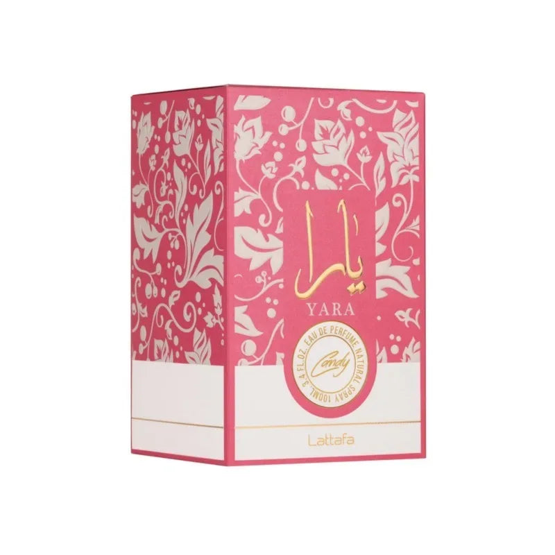 Lattafa Yara Candy Vanilla Fruity Citrus Floral Eau de Parfum Long-Lasting Fragrance for Women 3.40 Ounce 100 ml.